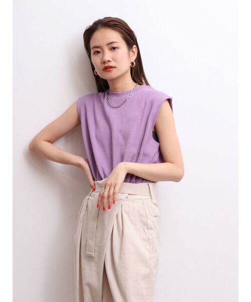 Ungrid（アングリッド）の「【WEB限定】ワッフルルーズタンクトップ（タンクトップ・レディース・オフホワイト/チャコールグレー/オレンジ/ミント/ブルー/パープル・FREE）」の7枚目の写真