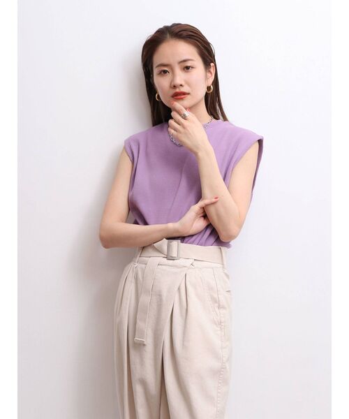 Ungrid（アングリッド）の「【WEB限定】ワッフルルーズタンクトップ（タンクトップ・レディース・オフホワイト/チャコールグレー/オレンジ/ミント/ブルー/パープル・FREE）」の8枚目の写真