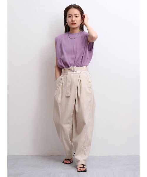 Ungrid（アングリッド）の「【WEB限定】ワッフルルーズタンクトップ（タンクトップ・レディース・オフホワイト/チャコールグレー/オレンジ/ミント/ブルー/パープル・FREE）」の9枚目の写真