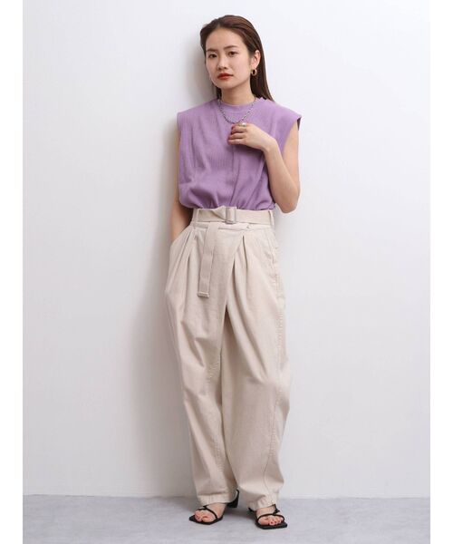 Ungrid（アングリッド）の「【WEB限定】ワッフルルーズタンクトップ（タンクトップ・レディース・オフホワイト/チャコールグレー/オレンジ/ミント/ブルー/パープル・FREE）」の10枚目の写真