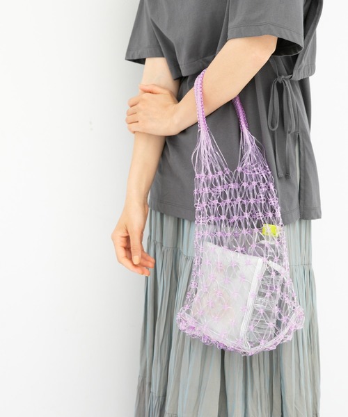 niko and...（ニコアンド）の「オリジナルPVCメッシュトートバッグ（トートバッグ・レディース・パープル/ブルー/イエロー/オレンジ/その他1・0）」の3枚目の写真