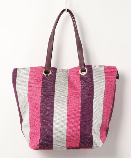 ROOTOTE(ルートート)の「ルートート/ストライプ トートバッグ LT.ミディアム.クロケット.ライン-A(トートバッグ・レディース・ブルー/ブラウン/ピンク・FREE)」の4枚目の写真