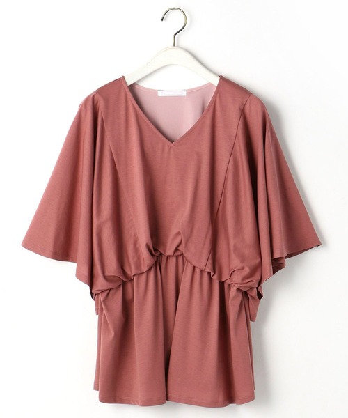 NICOLE white（ニコルホワイト）の「フレアーギャザーカットソー（Tシャツ/カットソー・レディース・ライトグレー/ピンク/ブラック・FREE）」の12枚目の写真