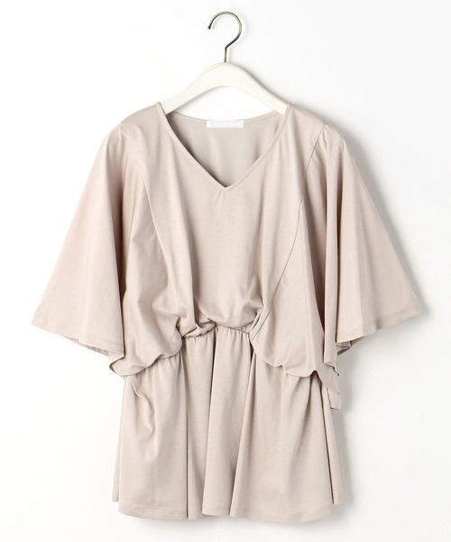 NICOLE white（ニコルホワイト）の「フレアーギャザーカットソー（Tシャツ/カットソー・レディース・ライトグレー/ピンク/ブラック・FREE）」の4枚目の写真