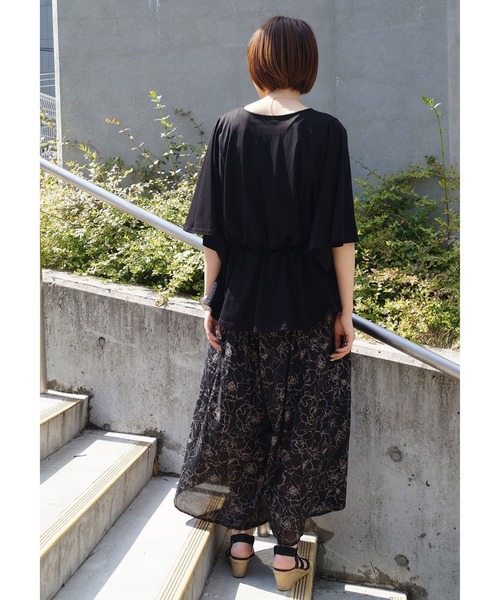 NICOLE white（ニコルホワイト）の「フレアーギャザーカットソー（Tシャツ/カットソー・レディース・ライトグレー/ピンク/ブラック・FREE）」の7枚目の写真