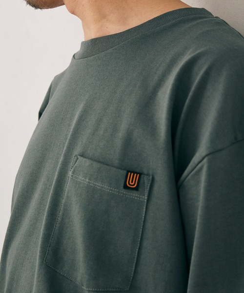 UNIVERSAL OVERALL（ユニバーサルオーバーオール）の「【UNIVERSAL OVERALL/ユニバーサルオーバーオール】別注 ポケットTシャツ[無地T/オーバーサイズ/ユニセックス対応]（Tシャツ/カットソー・メンズ・ホワイト/ブラック/グレー/グリーン/ネイビー・MEDIUM/LARGE）」の14枚目の写真
