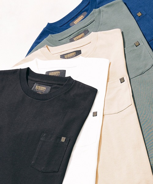 UNIVERSAL OVERALL（ユニバーサルオーバーオール）の「【UNIVERSAL OVERALL/ユニバーサルオーバーオール】別注 ポケットTシャツ[無地T/オーバーサイズ/ユニセックス対応]（Tシャツ/カットソー・メンズ・ホワイト/ブラック/グレー/グリーン/ネイビー・MEDIUM/LARGE）」の19枚目の写真
