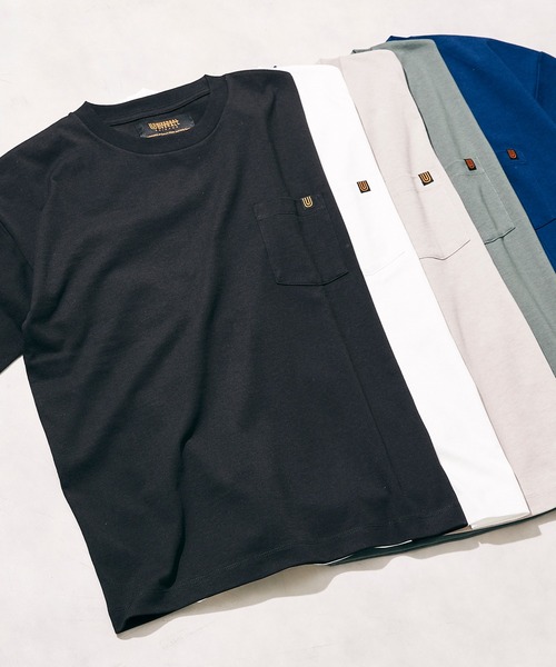 UNIVERSAL OVERALL（ユニバーサルオーバーオール）の「【UNIVERSAL OVERALL/ユニバーサルオーバーオール】別注 ポケットTシャツ[無地T/オーバーサイズ/ユニセックス対応]（Tシャツ/カットソー・メンズ・ホワイト/ブラック/グレー/グリーン/ネイビー・MEDIUM/LARGE）」の21枚目の写真