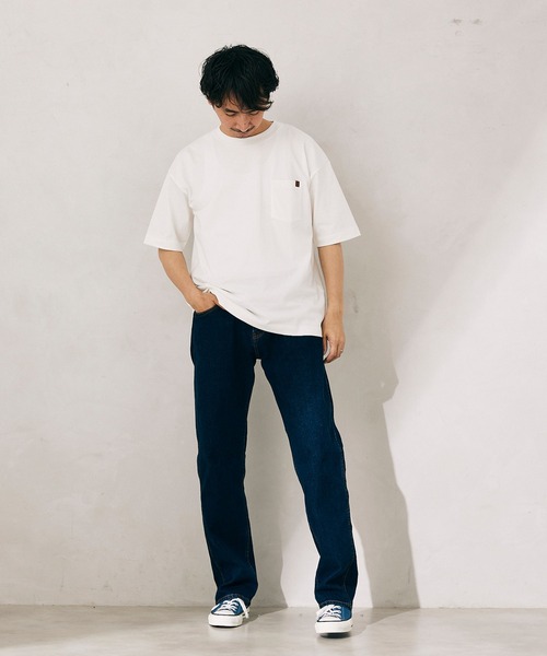 UNIVERSAL OVERALL（ユニバーサルオーバーオール）の「【UNIVERSAL OVERALL/ユニバーサルオーバーオール】別注 ポケットTシャツ[無地T/オーバーサイズ/ユニセックス対応]（Tシャツ/カットソー・メンズ・ホワイト/ブラック/グレー/グリーン/ネイビー・MEDIUM/LARGE）」の10枚目の写真