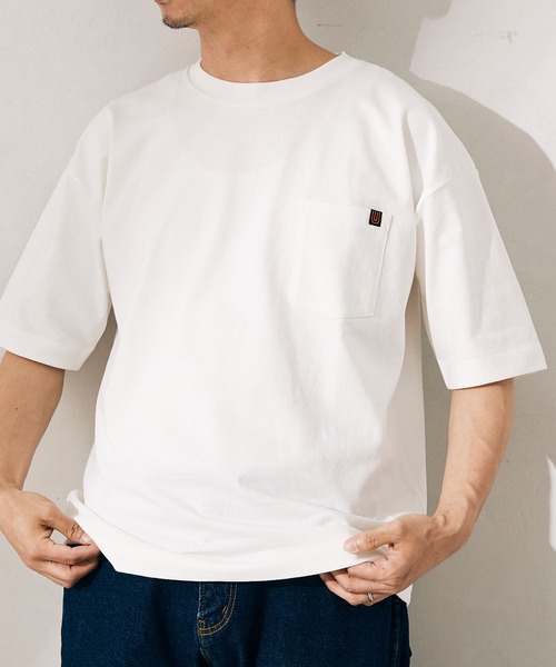 UNIVERSAL OVERALL（ユニバーサルオーバーオール）の「【UNIVERSAL OVERALL/ユニバーサルオーバーオール】別注 ポケットTシャツ[無地T/オーバーサイズ/ユニセックス対応]（Tシャツ/カットソー・メンズ・ホワイト/ブラック/グレー/グリーン/ネイビー・MEDIUM/LARGE）」の11枚目の写真