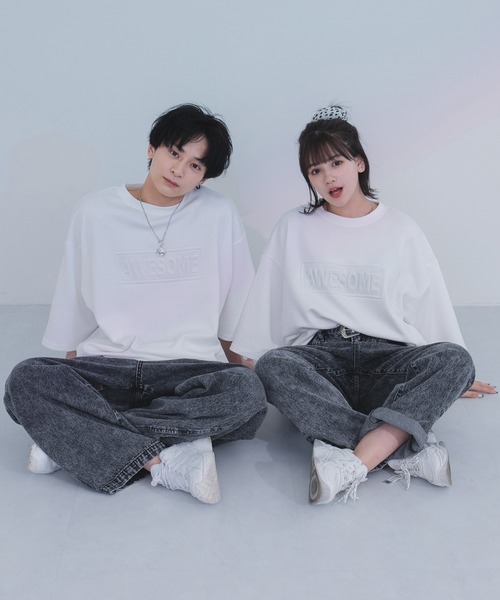 PairPair(ペアペア)の「ダンボールBIG T(ユニセックス)(Tシャツ/カットソー・レディース・オフホワイト/ピンク/イエロー/グレイッシュブルー・MEDIUM/LARGE)」の22枚目の写真