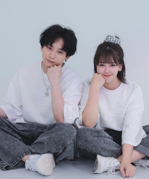 PairPair(ペアペア)の「ダンボールBIG T(ユニセックス)(Tシャツ/カットソー・レディース・オフホワイト/ピンク/イエロー/グレイッシュブルー・MEDIUM/LARGE)」の20枚目の写真