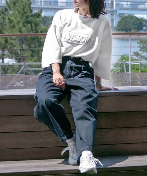 PairPair(ペアペア)の「ダンボールBIG T(ユニセックス)(Tシャツ/カットソー・レディース・オフホワイト/ピンク/イエロー/グレイッシュブルー・MEDIUM/LARGE)」の8枚目の写真