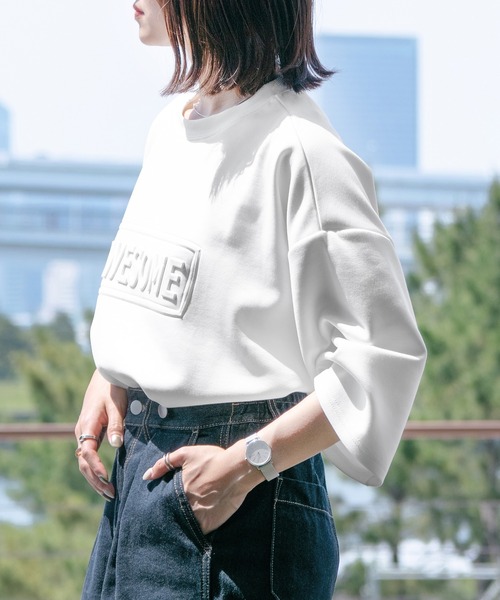 PairPair(ペアペア)の「ダンボールBIG T(ユニセックス)(Tシャツ/カットソー・レディース・オフホワイト/ピンク/イエロー/グレイッシュブルー・MEDIUM/LARGE)」の10枚目の写真