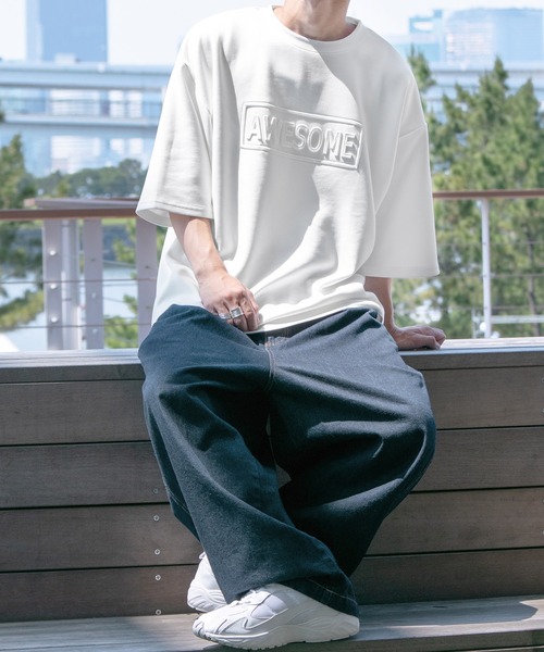 PairPair(ペアペア)の「ダンボールBIG T(ユニセックス)(Tシャツ/カットソー・レディース・オフホワイト/ピンク/イエロー/グレイッシュブルー・MEDIUM/LARGE)」の12枚目の写真