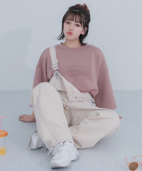PairPair(ペアペア)の「ダンボールBIG T(ユニセックス)(Tシャツ/カットソー・レディース・オフホワイト/ピンク/イエロー/グレイッシュブルー・MEDIUM/LARGE)」の7枚目の写真