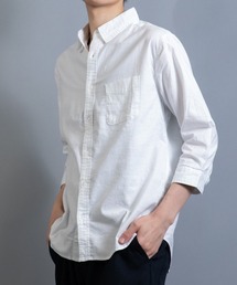 Beno | ストレッチ コットン リネン レギュラーカラー 7分袖シャツ(シャツ/ブラウス)