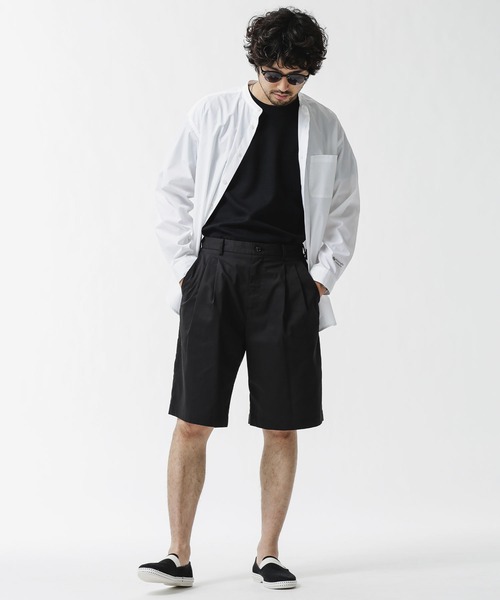 NANO universe（ナノユニバース）の「SOLOTEXタイプライターイージ2タックショーツ（その他パンツ・メンズ・ブラック/カーキ/ベージュ・M/S/L）」の14枚目の写真