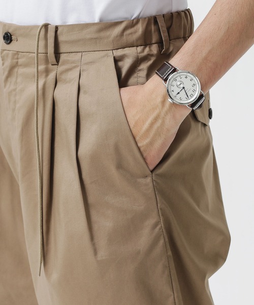 NANO universe（ナノユニバース）の「SOLOTEXタイプライターイージ2タックショーツ（その他パンツ・メンズ・ブラック/カーキ/ベージュ・M/S/L）」の7枚目の写真