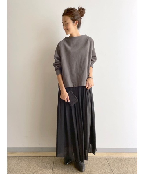 BEARDSLEY(ビアズリー)の「ボトルネックプルオーバー(Tシャツ/カットソー・レディース・チャコールグレー/ホワイト・FREE)」の22枚目の写真