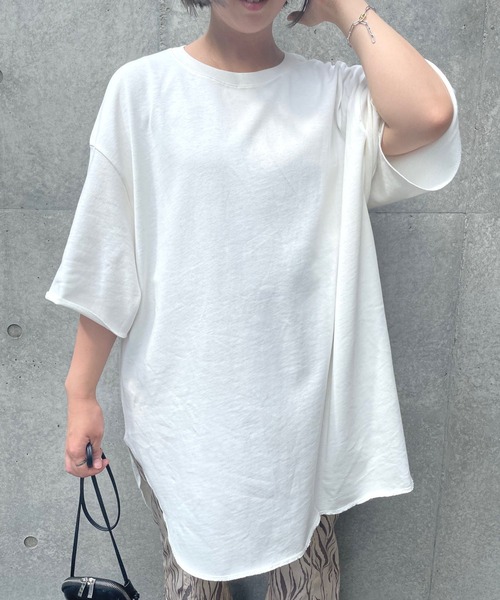 ＪＵＧＬＡＮＳ（ユグランス）の「☆ OC-20’s天竺ビッグシルエットラウンドT（Tシャツ/カットソー・レディース・チャコール/グレー/オフホワイト/オリーブ・FREE）」の2枚目の写真