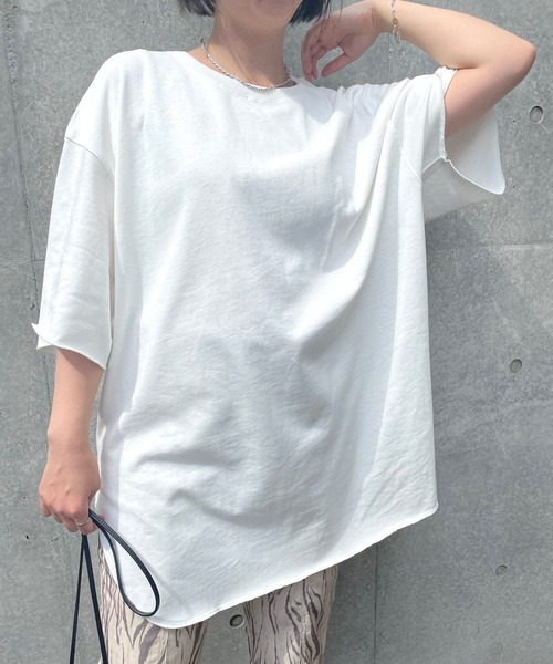 ＪＵＧＬＡＮＳ（ユグランス）の「☆ OC-20’s天竺ビッグシルエットラウンドT（Tシャツ/カットソー・レディース・チャコール/グレー/オフホワイト/オリーブ・FREE）」の7枚目の写真