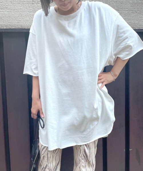 ＪＵＧＬＡＮＳ（ユグランス）の「☆ OC-20’s天竺ビッグシルエットラウンドT（Tシャツ/カットソー・レディース・チャコール/グレー/オフホワイト/オリーブ・FREE）」の8枚目の写真