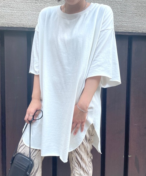 ＪＵＧＬＡＮＳ（ユグランス）の「☆ OC-20’s天竺ビッグシルエットラウンドT（Tシャツ/カットソー・レディース・チャコール/グレー/オフホワイト/オリーブ・FREE）」の9枚目の写真