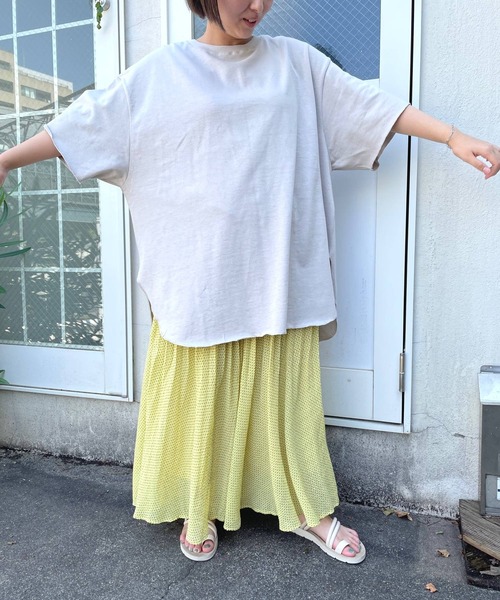 ＪＵＧＬＡＮＳ（ユグランス）の「☆ OC-20’s天竺ビッグシルエットラウンドT（Tシャツ/カットソー・レディース・チャコール/グレー/オフホワイト/オリーブ・FREE）」の22枚目の写真