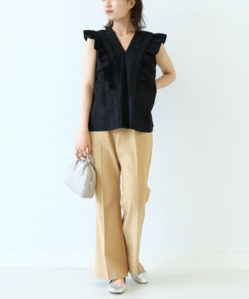 B:MING by BEAMS（ビーミングバイビームス）の「B:MING by BEAMS / レースフリル ノースリーブ ブラウス（シャツ/ブラウス・レディース・グリーン系その他/ホワイト/ブラック・ONE SIZE）」の11枚目の写真