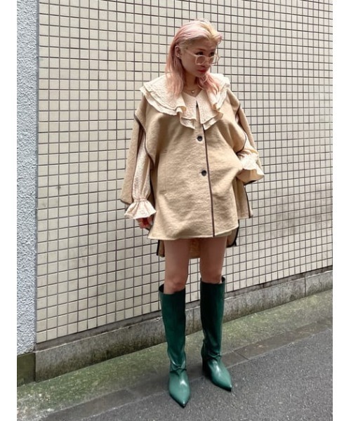 THROW by SLY（スローバイスライ）の「THROW POINTED KNEE BOOTS ポインテッド ニーブーツ（ブーツ・レディース・グレー/グリーン・SMALL/MEDIUM/LARGE）」の21枚目の写真