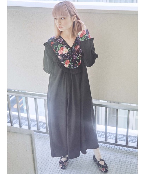 merry jenny（メリージェニー）の「floralキルトカラーロングワンピース（ワンピース・レディース・ブラック/ブラウン・FREE）」の20枚目の写真