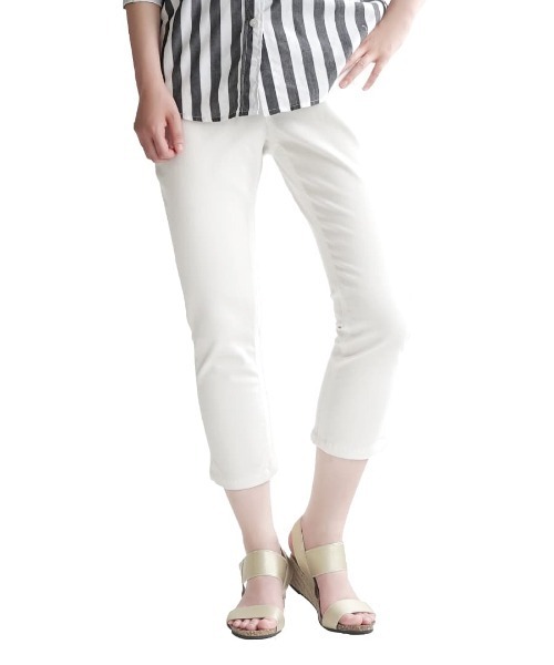 zootie（ズーティー）の「エアパンツ［クロップド］（その他パンツ・レディース・ホワイト系その他/ダークベージュ/ブラック×ホワイト/ブラック/ブルー系その他/ライトベージュ/ネイビー/インディゴブルー/ブラック系その他/ケミカルウォッシュ/ブルー系その他2/チャコール/グレー系その他/オリーブ/ミント/ライトイエロー/グレー系その他2/ブラック×グリーン/アイボリー/キャメル/ブラウン/ライトグリーン・L/3L/S/LL/M）」の2枚目の写真