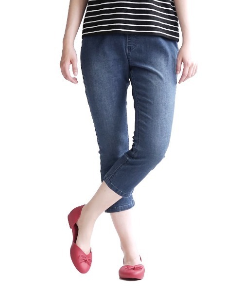 zootie（ズーティー）の「エアパンツ［クロップド］（その他パンツ・レディース・ホワイト系その他/ダークベージュ/ブラック×ホワイト/ブラック/ブルー系その他/ライトベージュ/ネイビー/インディゴブルー/ブラック系その他/ケミカルウォッシュ/ブルー系その他2/チャコール/グレー系その他/オリーブ/ミント/ライトイエロー/グレー系その他2/ブラック×グリーン/アイボリー/キャメル/ブラウン/ライトグリーン・L/3L/S/LL/M）」の18枚目の写真