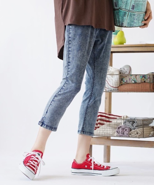 zootie（ズーティー）の「エアパンツ［クロップド］（その他パンツ・レディース・ホワイト系その他/ダークベージュ/ブラック×ホワイト/ブラック/ブルー系その他/ライトベージュ/ネイビー/インディゴブルー/ブラック系その他/ケミカルウォッシュ/ブルー系その他2/チャコール/グレー系その他/オリーブ/ミント/ライトイエロー/グレー系その他2/ブラック×グリーン/アイボリー/キャメル/ブラウン/ライトグリーン・L/3L/S/LL/M）」の19枚目の写真