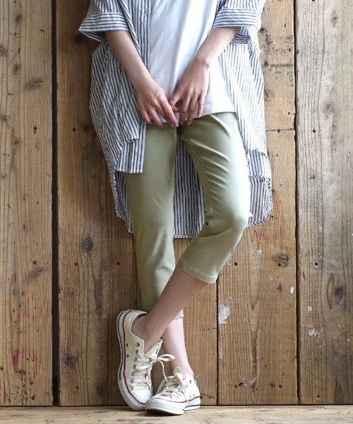 zootie（ズーティー）の「エアパンツ［クロップド］（その他パンツ・レディース・ホワイト系その他/ダークベージュ/ブラック×ホワイト/ブラック/ブルー系その他/ライトベージュ/ネイビー/インディゴブルー/ブラック系その他/ケミカルウォッシュ/ブルー系その他2/チャコール/グレー系その他/オリーブ/ミント/ライトイエロー/グレー系その他2/ブラック×グリーン/アイボリー/キャメル/ブラウン/ライトグリーン・L/3L/S/LL/M）」の15枚目の写真