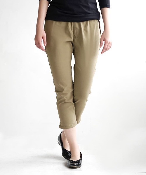 zootie（ズーティー）の「エアパンツ［クロップド］（その他パンツ・レディース・ホワイト系その他/ダークベージュ/ブラック×ホワイト/ブラック/ブルー系その他/ライトベージュ/ネイビー/インディゴブルー/ブラック系その他/ケミカルウォッシュ/ブルー系その他2/チャコール/グレー系その他/オリーブ/ミント/ライトイエロー/グレー系その他2/ブラック×グリーン/アイボリー/キャメル/ブラウン/ライトグリーン・L/3L/S/LL/M）」の13枚目の写真