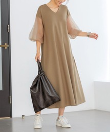 STYLE DELI（スタイルデリ）の「オーガンジースリーブAラインワンピース（ワンピース）」