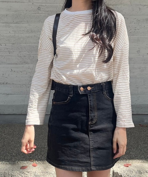 セール】ボーダー透けロンT（Tシャツ/カットソー）｜fiere