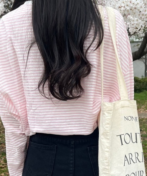 セール】ボーダー透けロンT（Tシャツ/カットソー）｜fiere