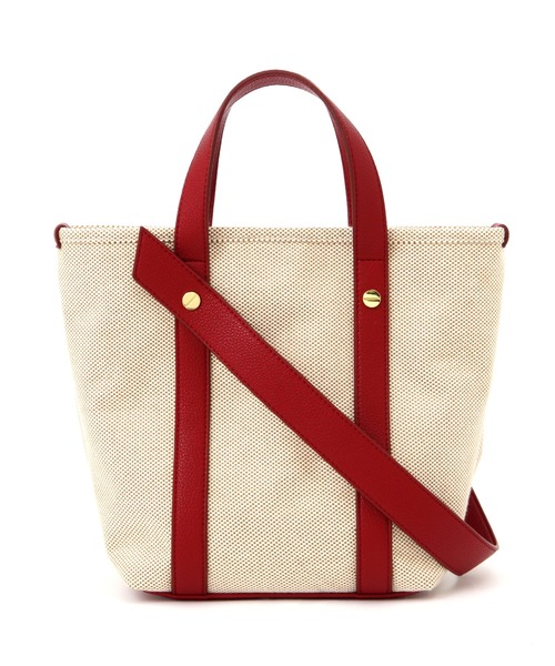NATURAL BEAUTY BASIC（ナチュラルビューティーベーシック）の「イレギュラーショルダー２ＷＡＹトート（トートバッグ・レディース・ベージュ系その他2/レッド/ブラック・ﾌﾘ-）」の14枚目の写真