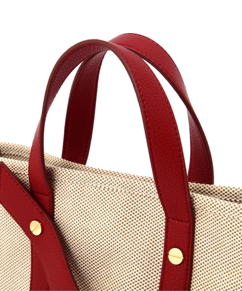 NATURAL BEAUTY BASIC（ナチュラルビューティーベーシック）の「イレギュラーショルダー２ＷＡＹトート（トートバッグ・レディース・ベージュ系その他2/レッド/ブラック・ﾌﾘ-）」の16枚目の写真