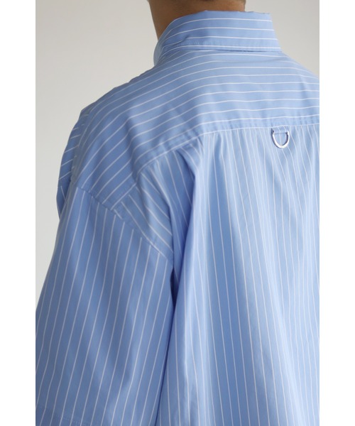 CREARE -LINO-（クレアーレリノ）の「レイヤードスリーブ ストライプオーバーシャツ<ユニセックス>（Tシャツ/カットソー・メンズ・ブラック/ブルー・M/L）」の9枚目の写真