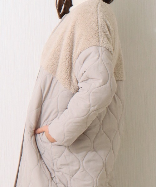 libelle more（リベル モア）の「ボアキルティングロングコート（ダウンジャケット/コート・レディース・ブラック/カーキ/キャメル/グレイッシュベージュ/モカ・M/L）」の16枚目の写真