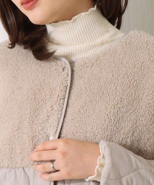 libelle more（リベル モア）の「ボアキルティングロングコート（ダウンジャケット/コート・レディース・ブラック/カーキ/キャメル/グレイッシュベージュ/モカ・M/L）」の14枚目の写真