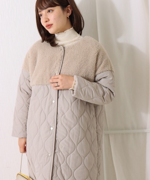 libelle more（リベル モア）の「ボアキルティングロングコート（ダウンジャケット/コート・レディース・ブラック/カーキ/キャメル/グレイッシュベージュ/モカ・M/L）」の11枚目の写真