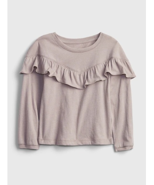 GAP(ギャップ)の「ラッフルTシャツ (幼児)(Tシャツ/カットソー・キッズ・ブルー/アイボリー/ライトベージュ/グリーン・3 YRS/4 YRS/5 YRS/12-18 M/2 YRS/18-24M/12-18M)」の1枚目の写真