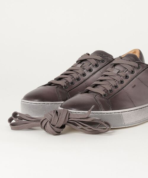 Santoni(サントーニ)の「サントーニ メンズ/レースアップレザースニーカー(スニーカー・メンズ・グレー・65/75/55/50/90/80/85/70/60)」の6枚目の写真