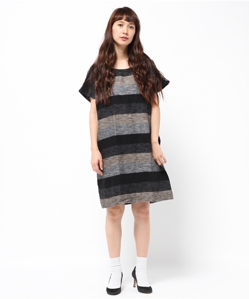 OUTLET（アウトレット）の「【Kastane】起毛ボーダーワンピース（ワンピース・レディース・ブラック/その他1・FREE）」の11枚目の写真