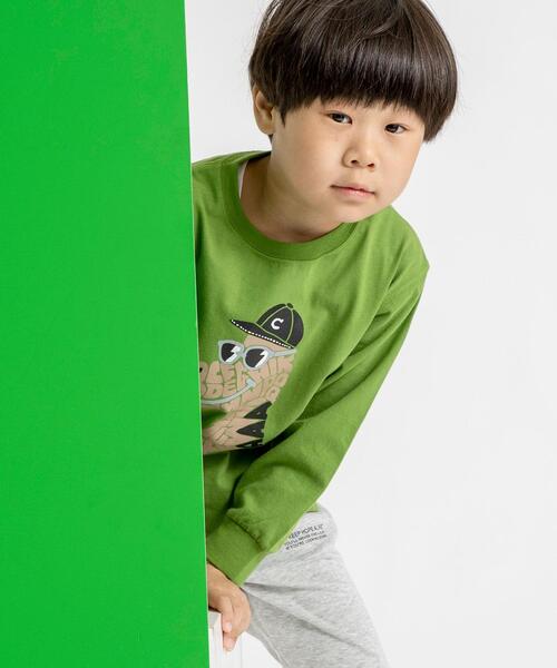 coen（コーエン）の「【coen キッズ】アニマルプリント長袖Tシャツ（Tシャツ/カットソー・キッズ・ケリー/コバルトブルー・130/110/120/100）」の3枚目の写真